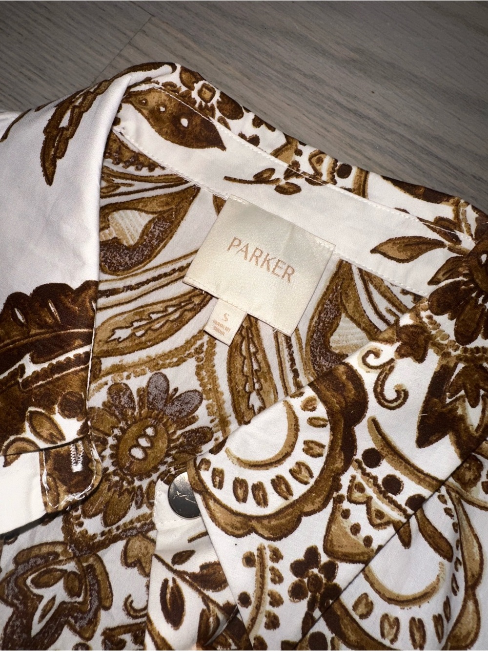 Parker Cream Maxi Dress with Brown Paisley Medallion Print - Picture 4 of 6